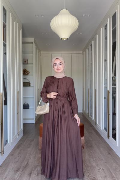 Ayça Elbise - kahve Kahverengi