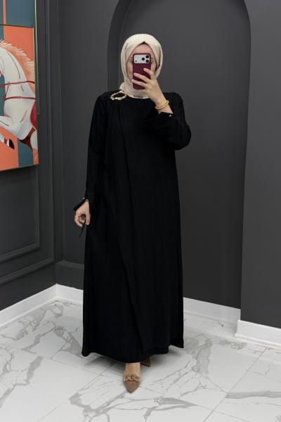 Ayperi Uzun Elbise - Siyah Siyah