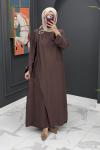 Ayperi Uzun Elbise - Kahve Kahverengi