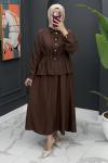 aysel etekli takım - kahve Kahverengi