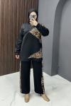 Aysira leopar takım - siyah Siyah