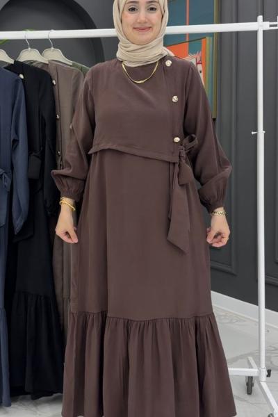 Azize Elbise - KAHVERENGİ Kahverengi