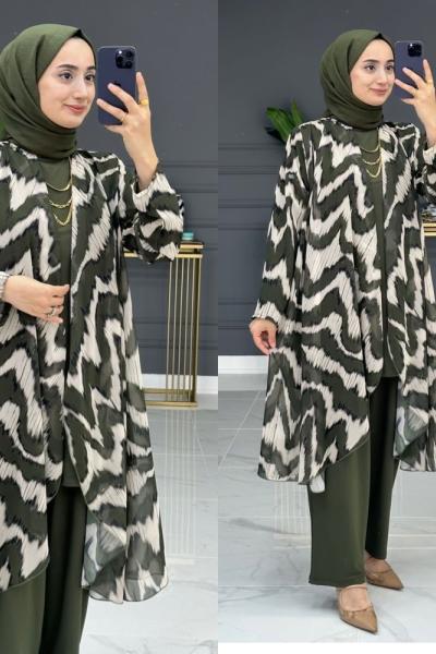 bahar üçlü takım - haki Haki