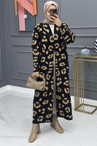 Beliz Hırka - Siyah Siyah Kahverengi