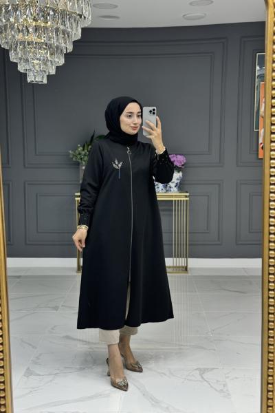 Beril uzun kap - siyah Siyah