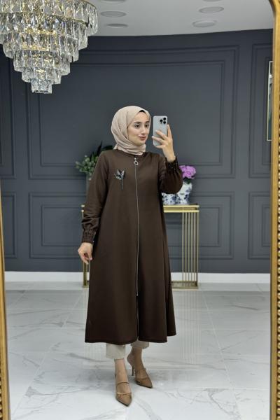 Beril uzun kap - kahve Kahverengi