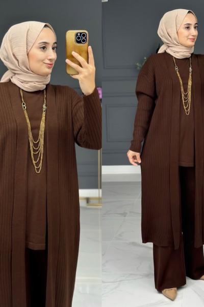 best triko üçlü takım -  kahve Kahverengi