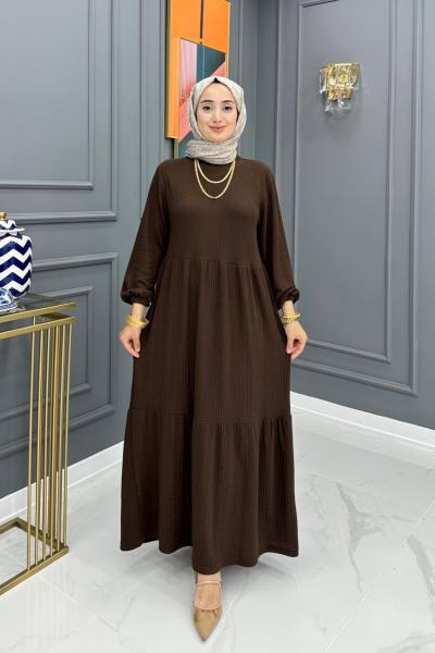 Bilge Elbise - Kahve Kahverengi