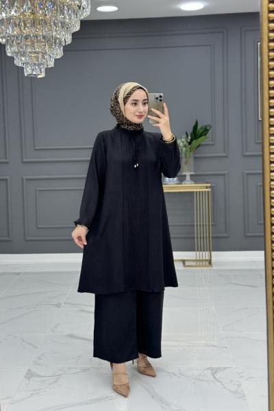 Bilge tesettur takım - siyah Siyah