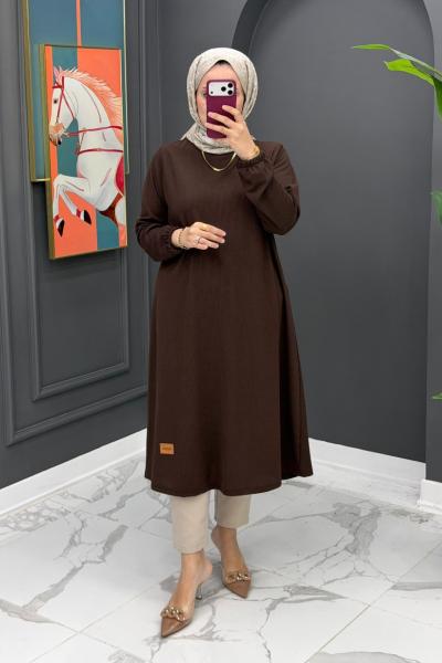 Billur Tunik - Kahve Kahverengi