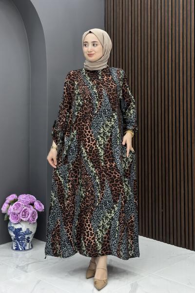 Birgül Elbise - Kahve  Kahverengi