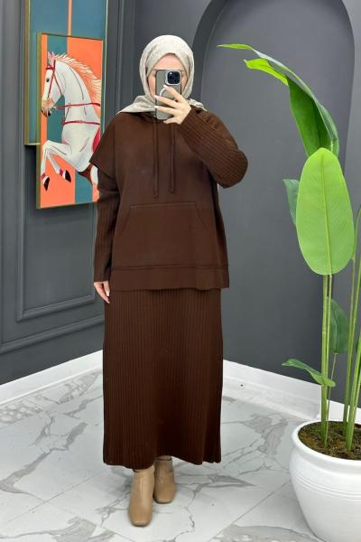 Busem Triko Takım - Kahve  Kahverengi