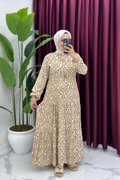 Çağla Elbise - Vizon  Vizon