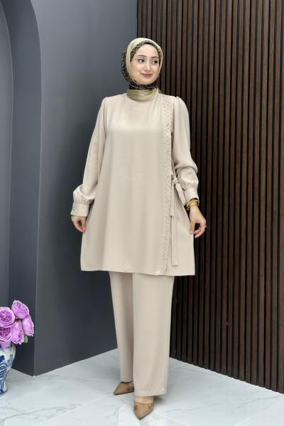 Cahide Takım - Bej Bej