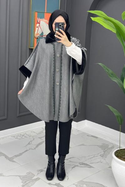 Çelik Örme Panço - Gri  Gri