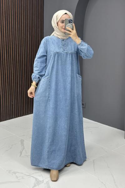 Cepli Kot Elbise  Mavi