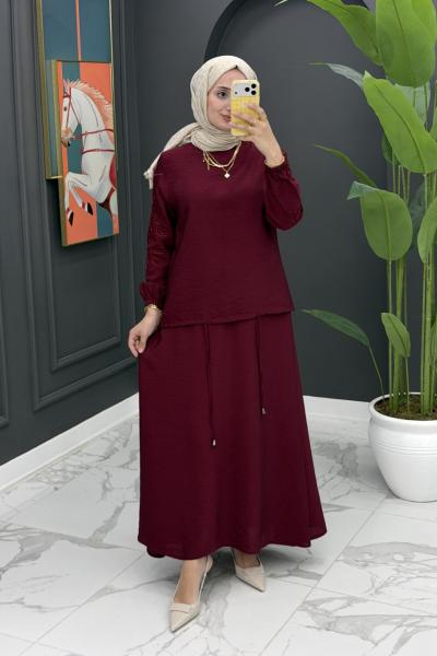 Ceyda Etekli Takım - Bordo Bordo