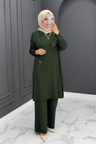 ÇİÇEK DETAYLI OYSHO TAKIM - Yeşil Yeşil