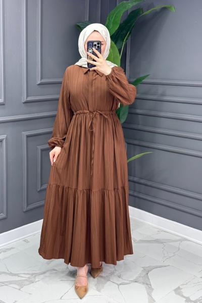 Çisem Elbise - Kahve  Kahverengi