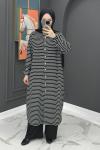 Çizgili Uzun Fitilli Takım - Siyah  Siyah
