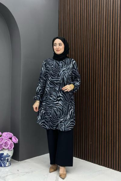 Dalga Desen Takım- Gri Gri