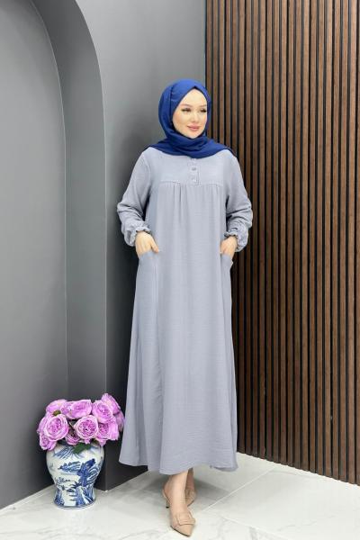 Damla Elbise - Gri  Gri
