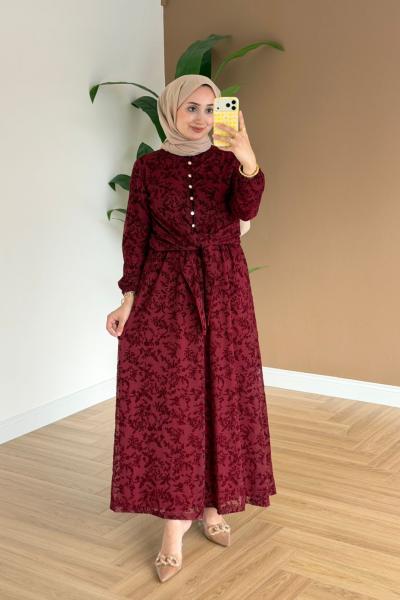 Dantelli Etekli Takım- Bordo Bordo