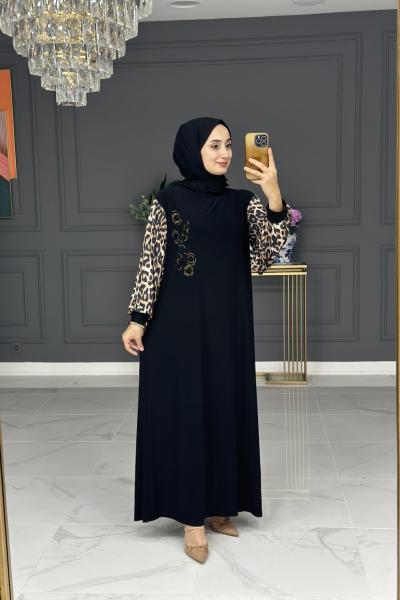 delal elbise büyük beden - siyah Siyah