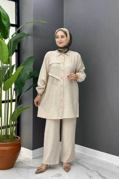 Destan Takım - Bej Krem