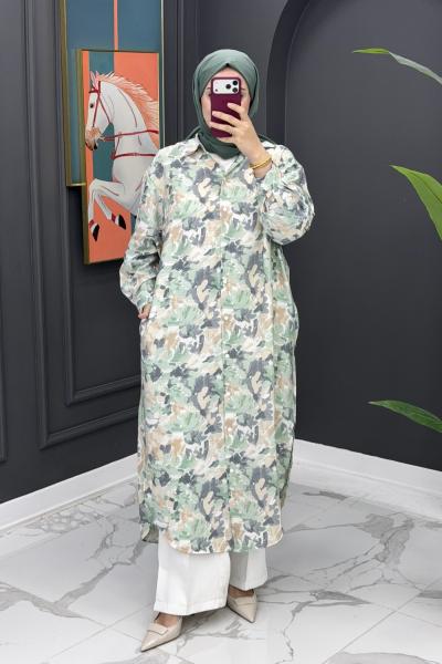 Dicle Uzun Tunik - Yeşil Yeşil