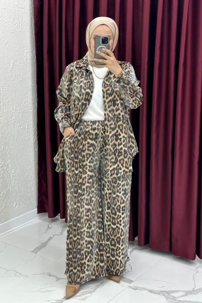 Doğa Takım - Leopar Desen  Siyah