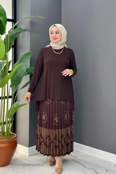 Dua Etekli Takım - Kahve  Kahverengi