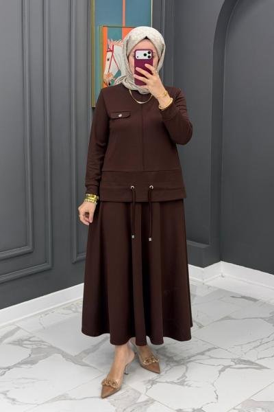 Duru Etekli Takım - Kahve Kahverengi