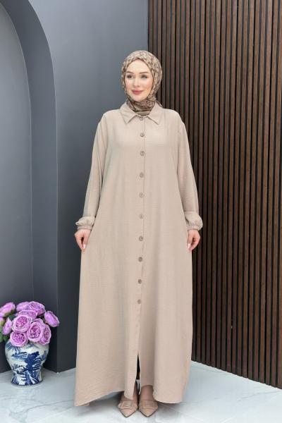 Duru Ferace Elbise - Bej Bej