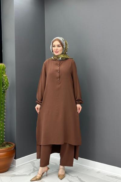 Ece Uzun Takım - Kahve Kahverengi