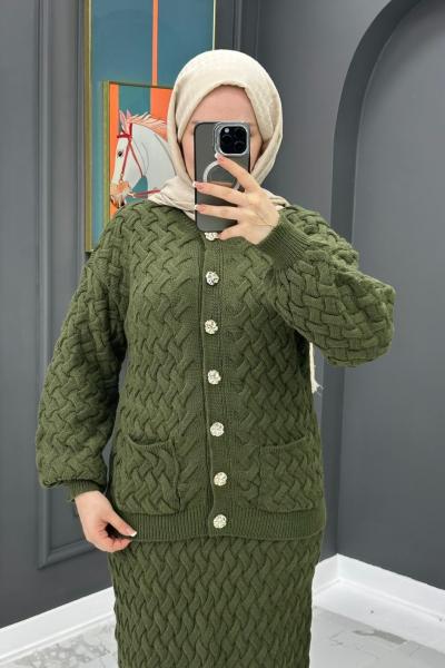 Elsa Triko Etekli Takım - Haki  Haki