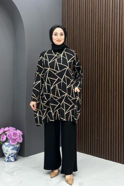 Emay Takım - Çizgi Desen  Kahverengi Çizgili