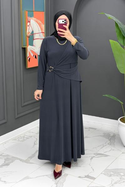 Emine Şık Elbise - Gri Gri