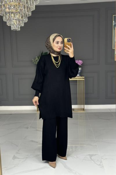 Enza Triko Takım - Siyah Siyah