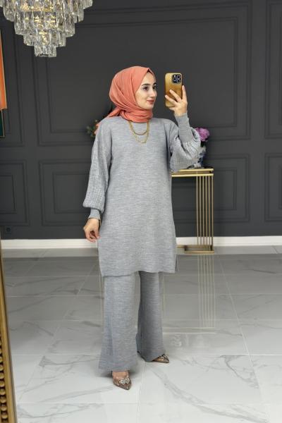 Enza Triko Takım - Gri Gri