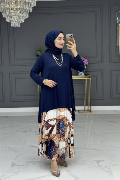 Erva etekli takım-Lacivert Lacivert