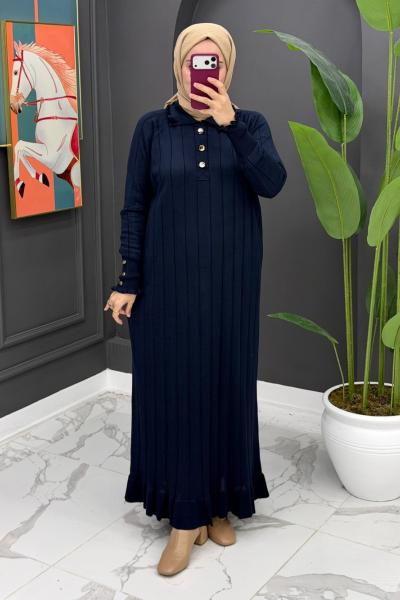 Esengül Triko Elbise - Lacivert Lacivert