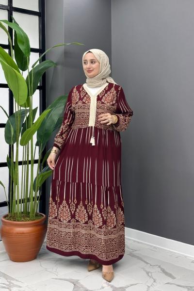 Esse Elbise - Bordo Bordo