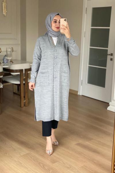 Esvet Hırka -Grı Gri