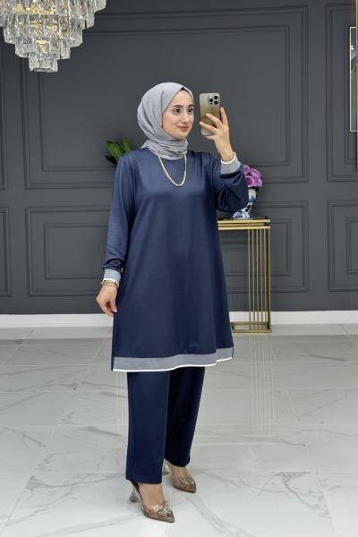 Eylül tesettur takım -gri Gri