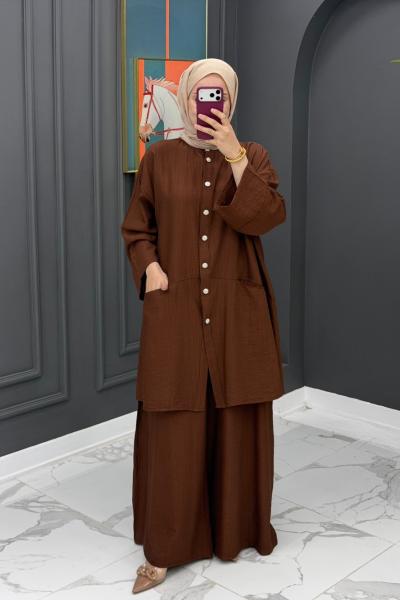 Fatos Rahat Takım - Kahve Kahverengi