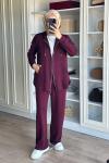 Fermuarlı Spor Takım - Bordo Bordo