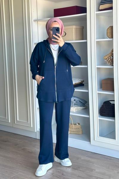 Fermuarlı Spor Takım - Lacivert  Lacivert