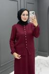 Feyza Triko Etekli Takım - Bordo Bordo