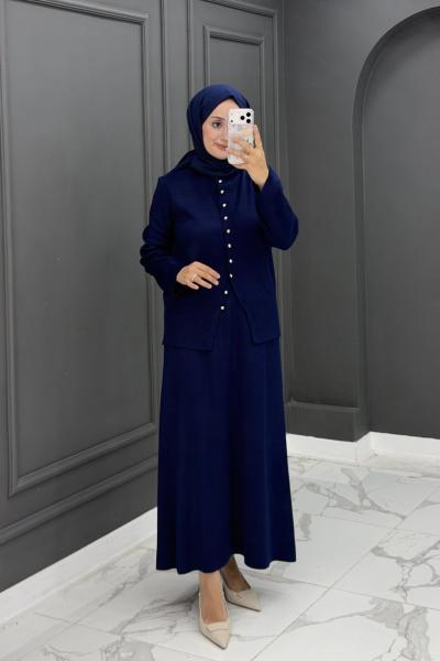 Feyza Triko Etekli Takım - Laci Lacivert